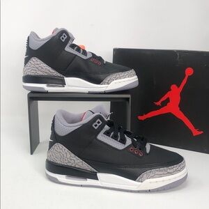 Air Jordan 3 Retro (GS) Youth DM0967-010 Black Cement Sneakers - Size 4Y